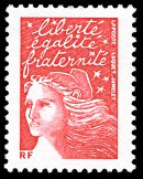 Image du timbre Marianne de Luquet sans valeur faciale rouge