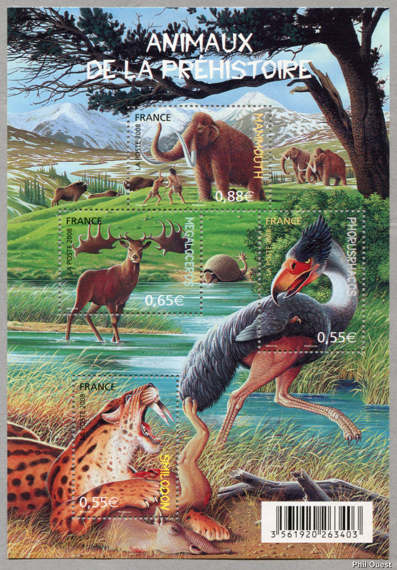 Image du timbre Animaux de la Préhistoire