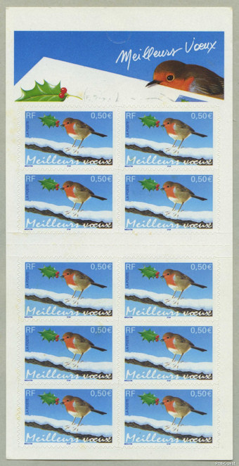 Image du timbre Meilleurs voeux-Bande-carnet rouge-gorge