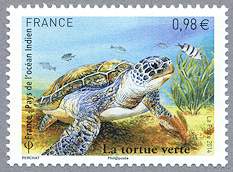 Image du timbre La tortue verte