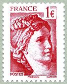 Image du timbre 40 ans de la Sabine de Gandon- Sabine 1 euro rouge