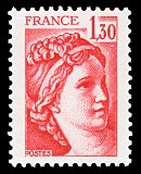 Image du timbre Sabine de Gandon  1F30 rouge