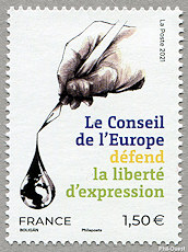 Image du timbre Le Conseil de l'Europe-défend la liberté d'expression