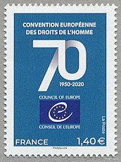 Image du timbre Conseil de l'Europe-Convention européenne des droits de l'homme 70 ans