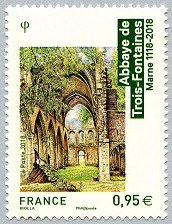 Image du timbre Abbaye de Trois-Fontaines - Marne 1118-2018