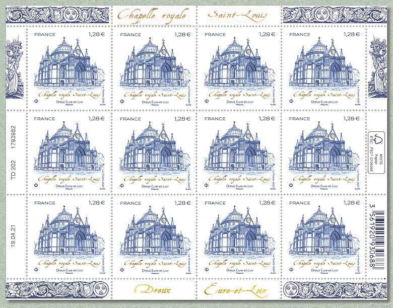 Image du timbre Chapelle royale Saint-Louis-Dreux Eure-et-Loir