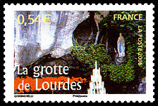 Image du timbre La grotte de Lourdes