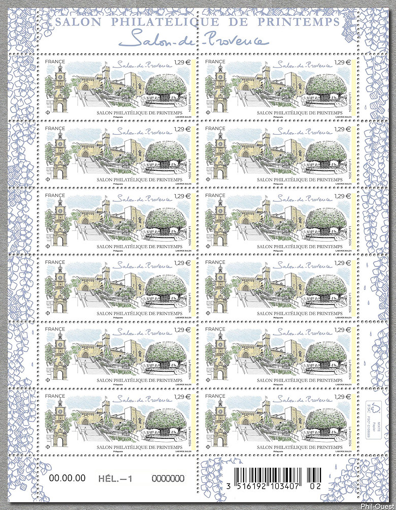 Salon de Provence - Feuillet de 12 timbres