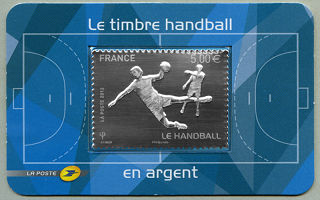 Timbre argent Handball