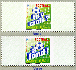 Timbre Football Recto/Verso<br>«Tu y crois ?» et «A fond !»