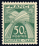 Image du timbre Chiffre-taxe type gerbes 50c vert
