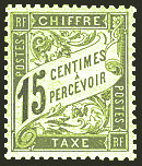 Chiffre-taxe type banderole 15c vert-jaune