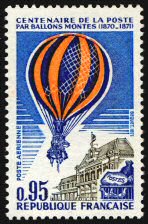 Image du timbre Centenaire de la Poste par ballons montés