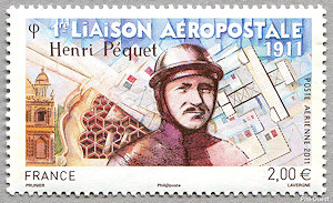 Image du timbre Première liaison postale aérienne-Henri Péquet 1911