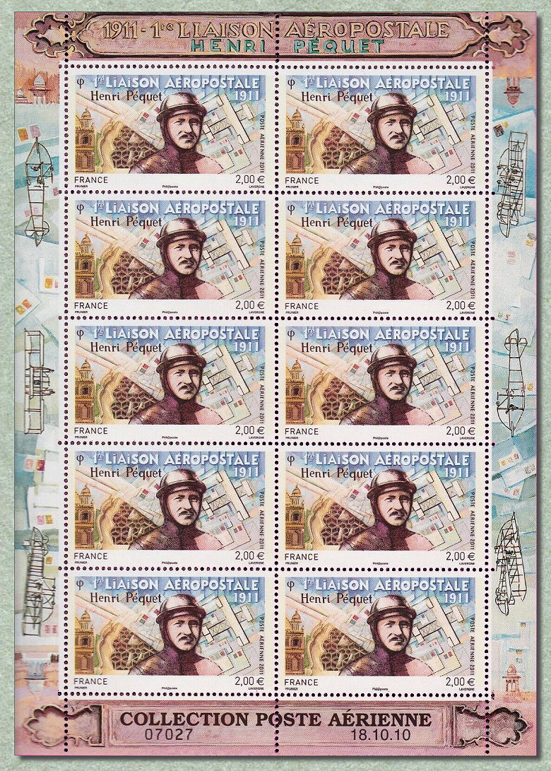 Image du timbre Première liaison postale aérienne - Henri Péquet 1911