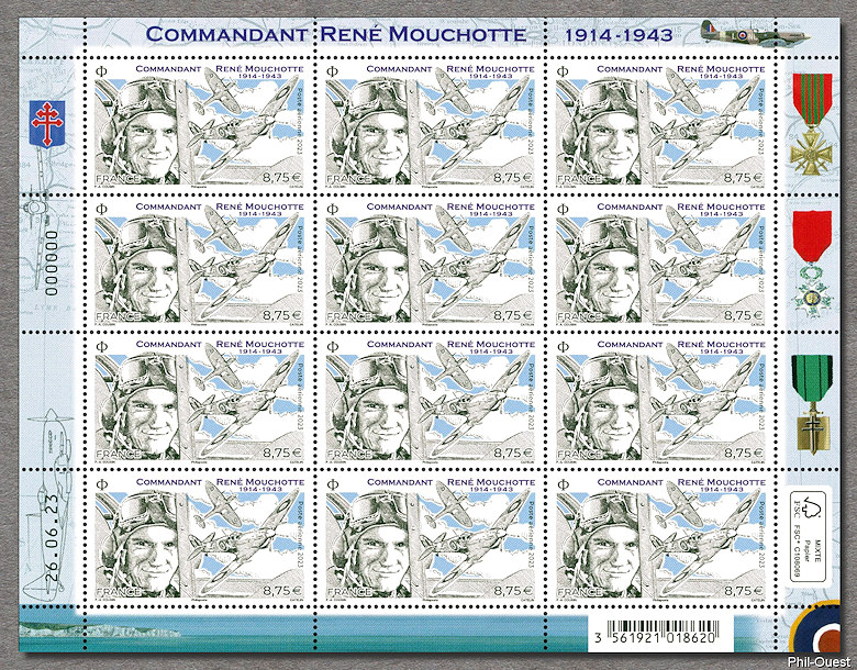 Image du timbre Commandant René Mouchotte 1914-1943