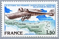 Image du timbre 1ère liaison aérienne postaleVillacoublay Pauillac