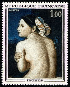 Image du timbre Ingres «La Baigneuse» 