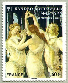 Image du timbre Sandro Botticelli 1445-1510-Les trois grâces - Timbre autoadhésif