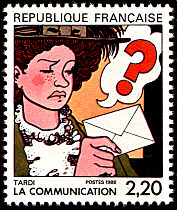 Image du timbre «La communication» vue par Tardi