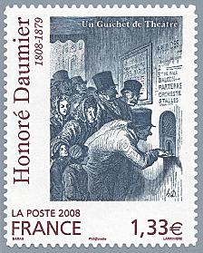 Image du timbre Honoré Daumier 1808-1879-Un guichet de théâtre