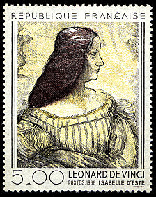 Image du timbre Léonard de Vinci«Portrait d'Isabelle d'Este»
