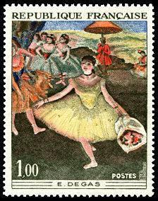 Image du timbre Edgar Degas (1834-1917)-«Danseuse au bouquet saluant sur la scène»