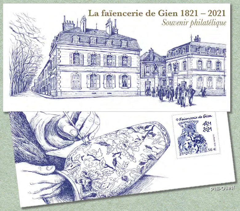 Image du timbre Faïencerie de Gien 1821 - 2021  Souvenir philatélique