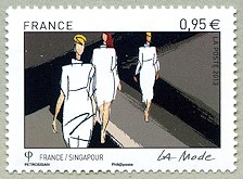 Image du timbre La mode  - France/Singapour - défilé