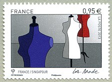 Image du timbre La mode  - France/Singapour - mannequins
