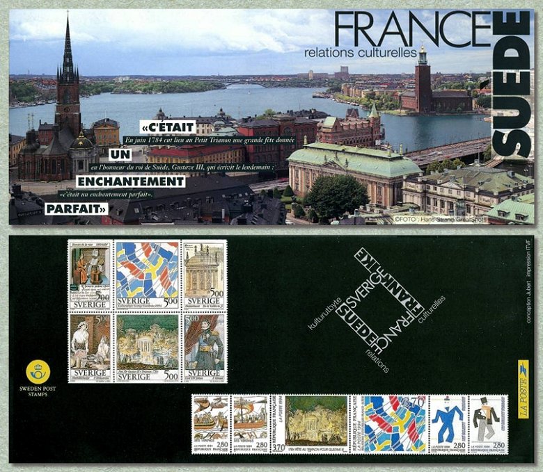 Image du timbre Pochette de l'émission commune Relations culturelles France-Suède
