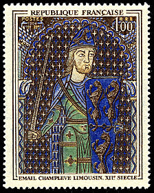 Image du timbre Geoffroi V le Bel-Email champlevé limousin XIIe siècle