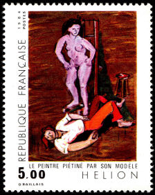 Image du timbre Jean Hélion«Le peintre piétiné par son modèle»