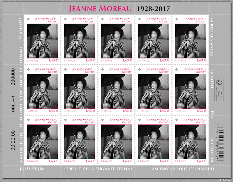 Image du timbre Jeanne Moreau 1928-2017