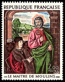 Image du timbre Le Maître de MoulinsPierre de Bourbon présenté par Saint Pierre