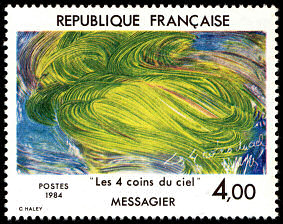 Image du timbre Jean Messagier «Les 4 coins du ciel»