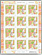 Feuille de 12 timbres du métier d'art de mosaïste