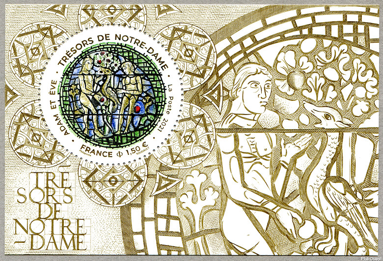 Image du timbre Notre-Dame de Paris - Adam et Éve