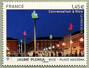 Image du timbre Place Massena Jaume Plensa- Conversation à Nice