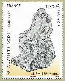 Image du timbre Auguste Rodin 1840-1917  - Le baiser v. 1882