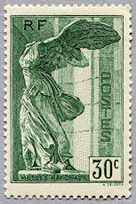 Image du timbre Victoire de Samothrace 30c vert