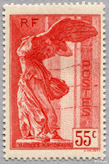 Image du timbre Victoire de Samothrace 55c rouge