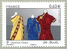 Image du timbre La mode - Singapour/France - mannequins