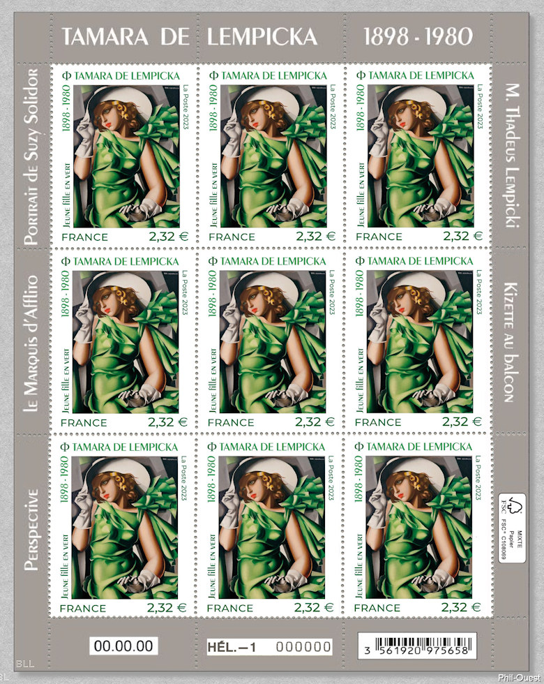 Image du timbre Tamara de Lempicka 1898-1980 - Jeune fille en vert