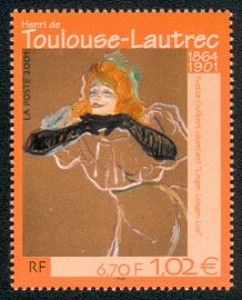 Image du timbre Henri Toulouse Lautrec«Yvette Guilbert chantant»1,02 € - 6 F 70