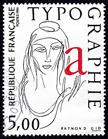 Image du timbre La TypographieDessin de Raymond Gid
