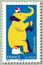 Image du timbre Éléphant dressé