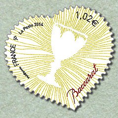 Image du timbre Coeur de Baccarat  «Verre» autoadhésif