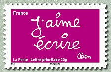 Image du timbre J'aime écrire