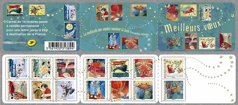 Image du timbre Carnet meilleurs voeux
-
La multitude des étoiles soutient la lune  - Proverbe chinois